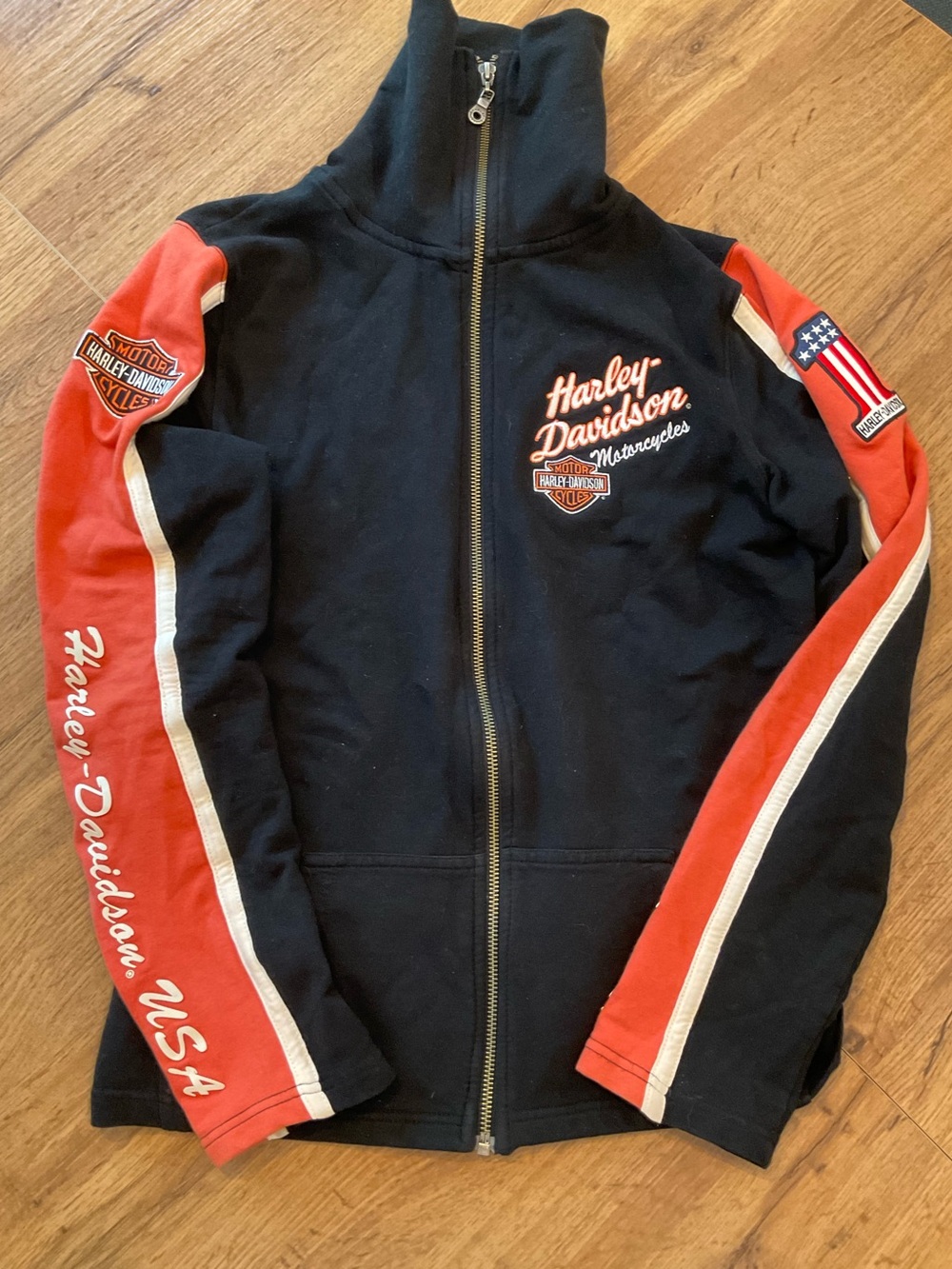 2000s Harley Davidson Zip up Biker Jacket